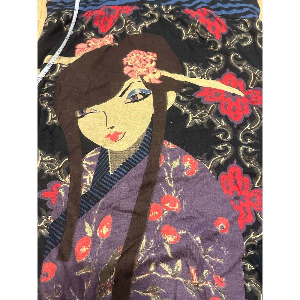Desigual Vintage Y2K Geisha Pop Art Graphic Bubble Hem Long Sleeve Dress S - Picture 7 of 9